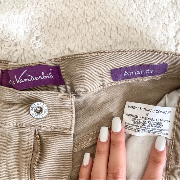 Gloria Vanderbilt Straight Leg Khaki Work Pants 6 - Picture 4 of 5